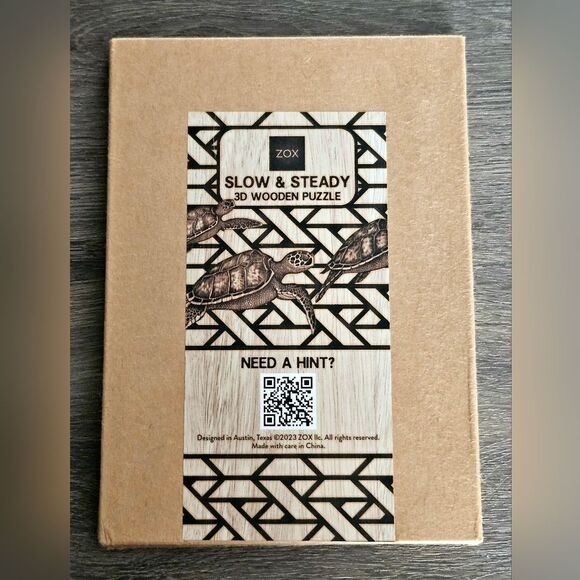 ZOX SLOW & STEADY BLOG Wooden Turtle 3D Puzzle COLLECTIBLE NEW - Picture 2 of 2